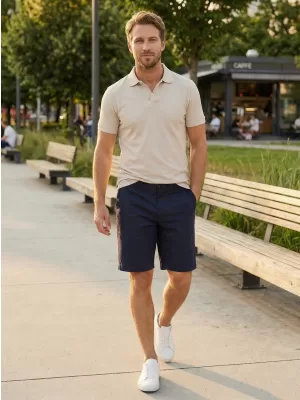 Pantaloni scurți pentru bărbați KIXMI NUMEN ALBASTRU INCHIS