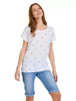 Tricou pentru femei cu mâneci scurte SAM 73 ROXANNE WT 856 ALB