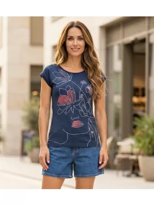 Tricou pentru femei KIXMI NALINI ALBASTRU INCHIS