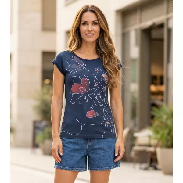  Tricou pentru femei KIXMI NALINI ALBASTRU INCHIS 