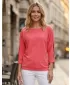 Tricou dama cu maneci 3/4 SAM 73 VIVIAN WT 863 ROZ APRINS