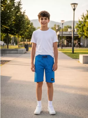 Pantaloni scurți pentru băieți SAM 73 SAF BS 538 ALBASTRU STRĂLUCITOR