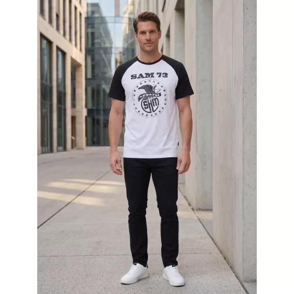  Tricou bărbătesc cu mâneci scurte SAM 73 JORDAN MT 805 ALB 