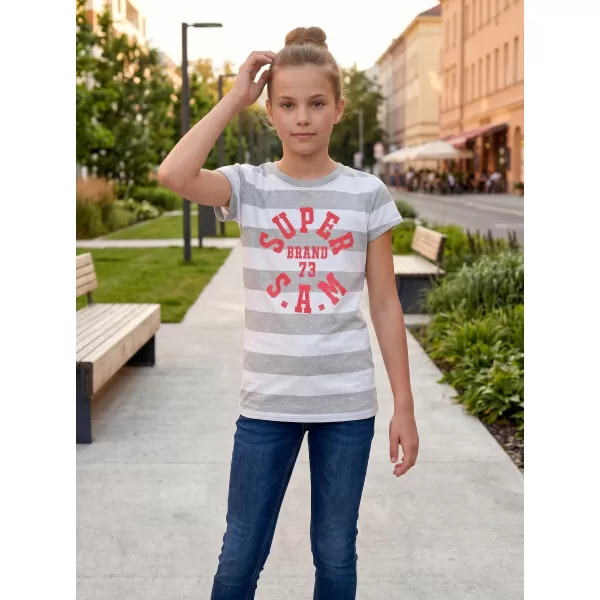  Tricou fetita cu maneca scurta SAM 73 SIOBHAN GT 561 GRI DESCHIS 
