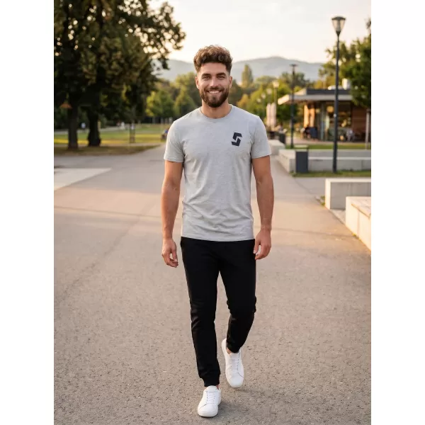  Tricou bărbătesc cu mâneci scurte SAM 73 DOUGALL MT 801 GRI DESCHIS 