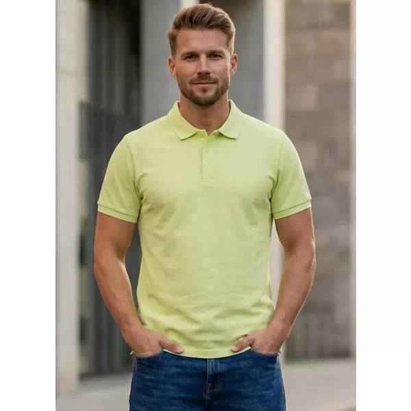  Tricou pentru bărbați cu guler SAM 73 HENRY MT 788 SVĚTLE GALBEN VERZUI 