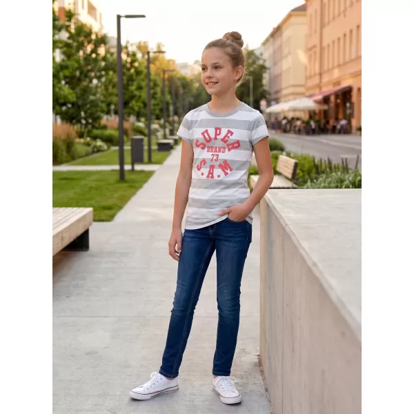  Tricou fetita cu maneca scurta SAM 73 SIOBHAN GT 561 GRI DESCHIS 
