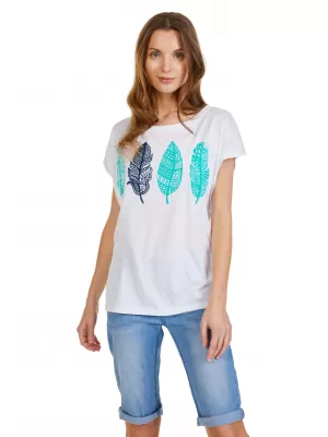 Tricou pentru femei cu mâneci scurte SAM 73 PENELOPE WT 861 ALB