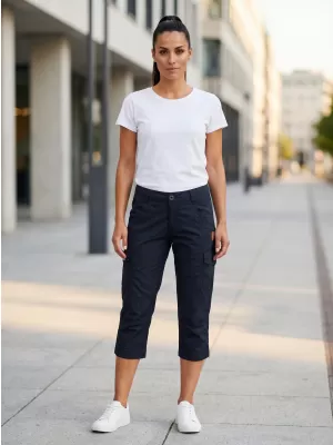 Pantaloni 3/4 dama SAM 73 SHELLA WK 779 ALBASTRU ÎNCHIS