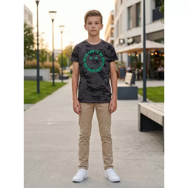  Tricou băiat cu mâneci scurte SAM 73 KELVIN BT 560 NEGRU 