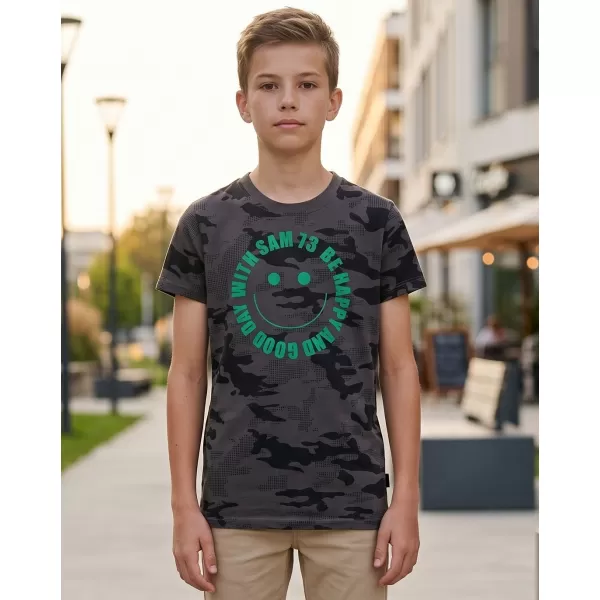  Tricou băiat cu mâneci scurte SAM 73 KELVIN BT 560 NEGRU 