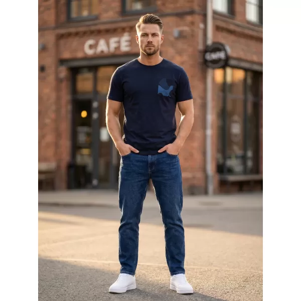  Tricou bărbătesc cu mâneci scurte SAM 73 SEAN MT 796 ALBASTRU ÎNCHIS 