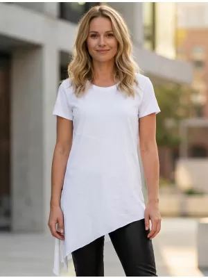 Tricou dama cu maneca scurta SAM 73 DOREEN WT 860 ALB