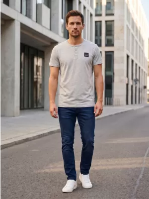 Tricou bărbătesc cu mâneci scurte SAM 73 GIDEON MT 804 GRI DESCHIS