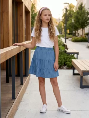 Fusta de fetiță SAM 73 NYLAH GZ 530 DENIM LEJER
