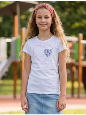 Tricou fetita cu maneca scurta SAM 73 ALAINA GT 564 ALB