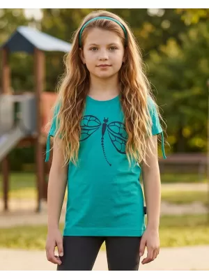 Tricou fetita cu maneca scurta SAM 73 RAELYN GT 567 TURCOAZ