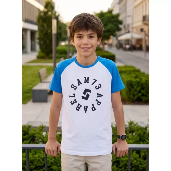  Tricou băiat cu mâneci scurte SAM 73 RICHARD BT 558 ALB 