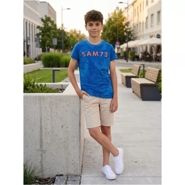  Tricou băiat cu mâneci scurte SAM 73 THEODORE BT 563 ALBASTRU STRĂLUCITOR 