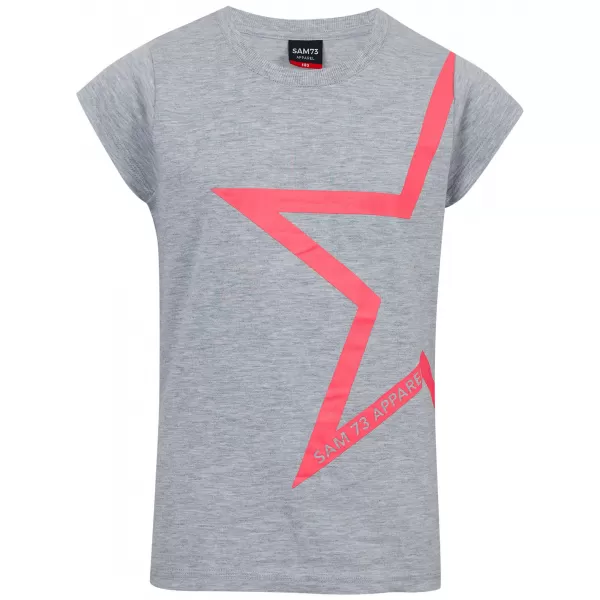  Tricou fetita cu maneca scurta SAM 73 KATHERINE GT 559 GRI DESCHIS 