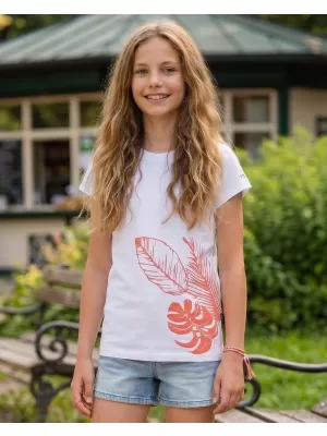 Tricou fetita cu maneca scurta SAM 73 STEPHANIE GT 562 ALB