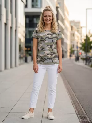 Tricou dama cu maneca scurta SAM 73 NORA WT 849 GRI DESCHIS