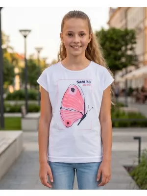 Tricou fetita cu maneca scurta SAM 73 AVERIE GT 566 ALB
