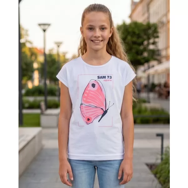  Tricou fetita cu maneca scurta SAM 73 AVERIE GT 566 ALB 