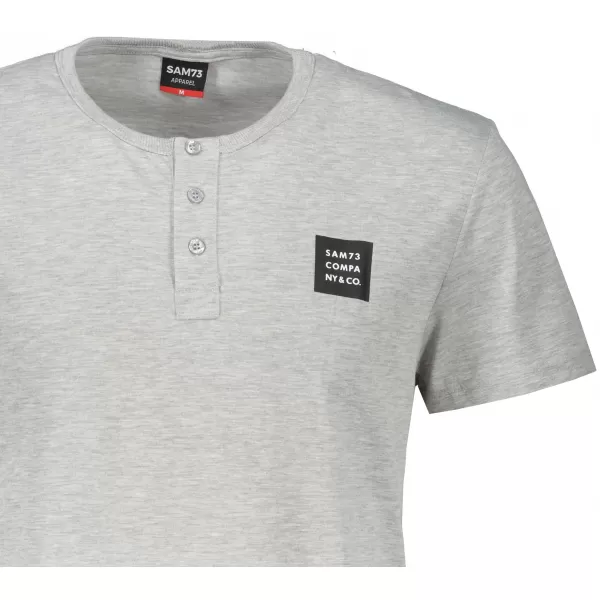  Tricou bărbătesc cu mâneci scurte SAM 73 GIDEON MT 804 GRI DESCHIS 