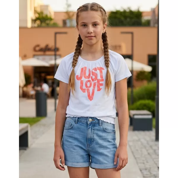  Tricou fetita cu maneca scurta SAM 73 JAYLENE GT 565 ALB 