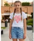 Tricou fetita cu maneca scurta SAM 73 JAYLENE GT 565 ALB