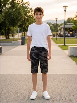 Pantaloni scurți pentru băieți SAM 73 SPENCER BS 534 NEGRU