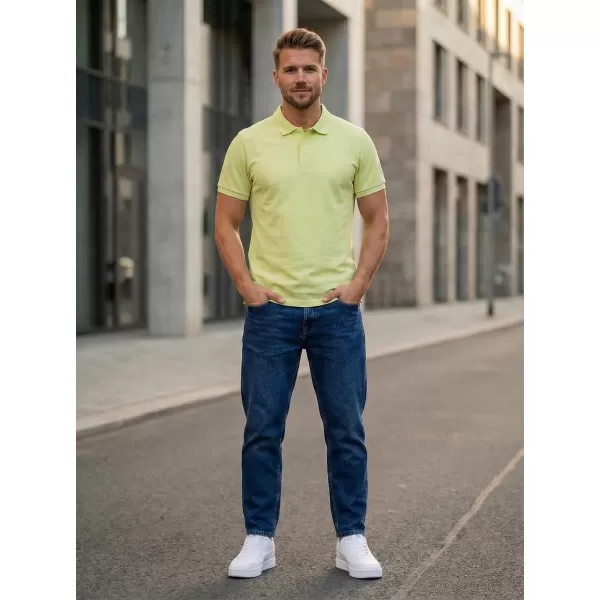  Tricou pentru bărbați cu guler SAM 73 HENRY MT 788 SVĚTLE GALBEN VERZUI 