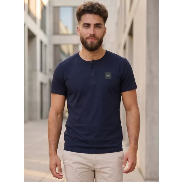  Tricou bărbătesc cu mâneci scurte SAM 73 GIDEON MT 804 ALBASTRU ÎNCHIS 