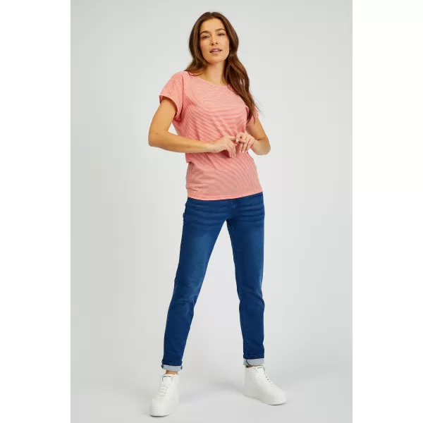  Tricou dama cu maneca scurta SAM 73 CELESTE WT 852 PORTOCALIU DESCHIS 
