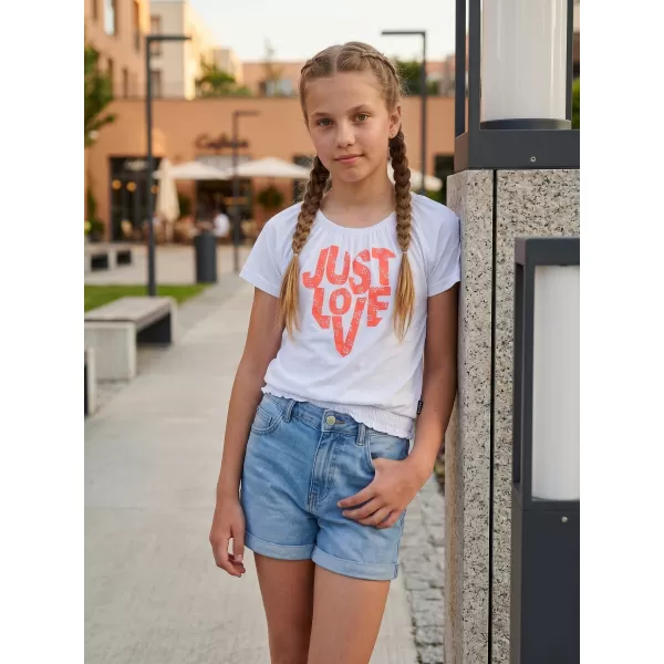  Tricou fetita cu maneca scurta SAM 73 JAYLENE GT 565 ALB 
