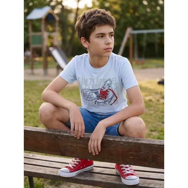  Tricou băiat cu mâneci scurte SAM 73 PETER BT 562 ALB 