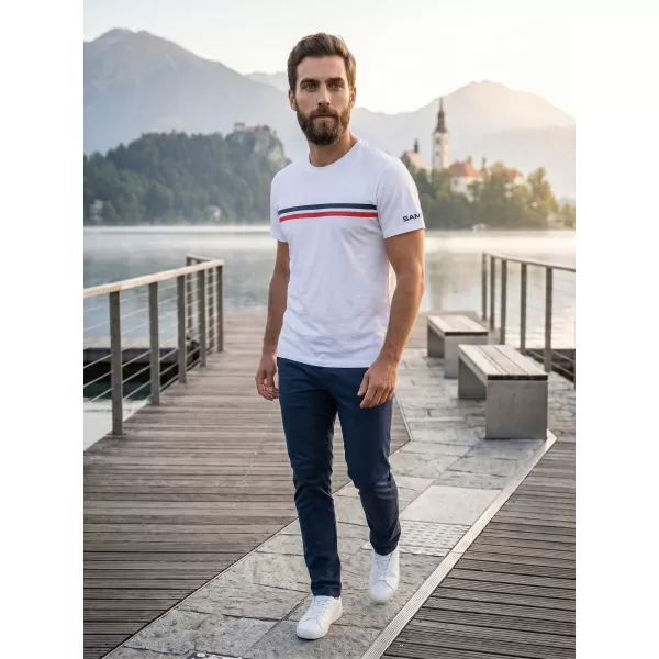  Tricou pentru bărbați cu mâneci scurte SAM 73 LARRY MT 803 ALB 