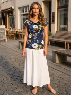 Tricou pentru femei KIXMI NANCY ALBASTRU INCHIS
