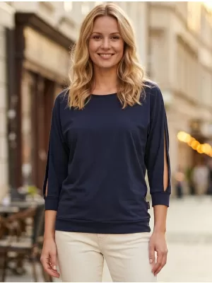 Tricou dama cu maneci 3/4 SAM 73 VIVIAN WT 863 ALBASTRU ÎNCHIS