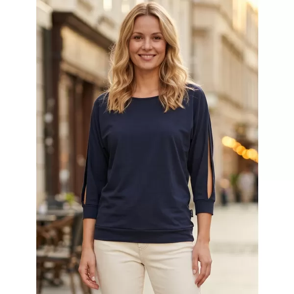  Tricou dama cu maneci 3/4 SAM 73 VIVIAN WT 863 ALBASTRU ÎNCHIS 
