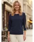 Tricou dama cu maneci 3/4 SAM 73 VIVIAN WT 863 ALBASTRU ÎNCHIS