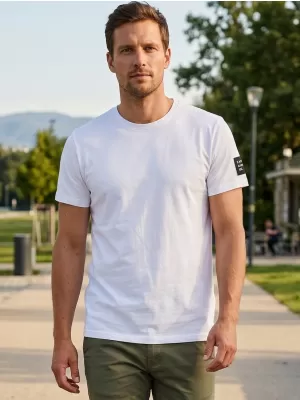 Tricou bărbătesc cu mâneci scurte SAM 73 FREDDIE MT 791 ALB