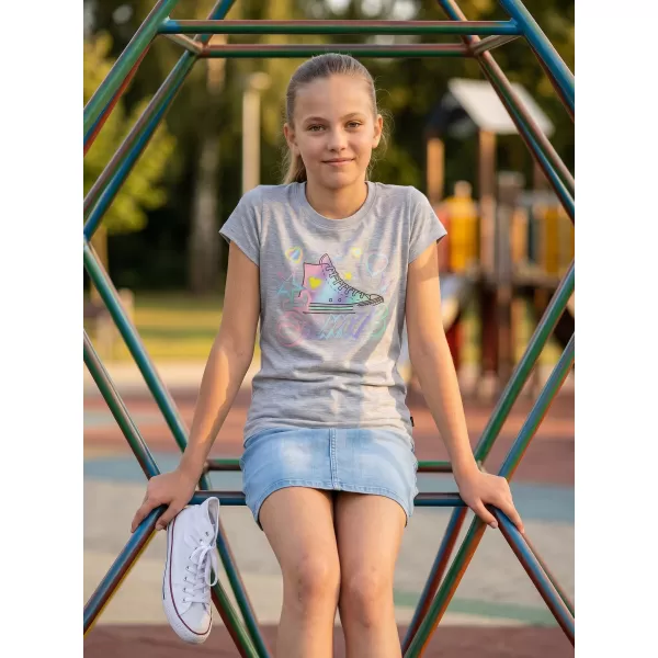  Tricou fetita cu maneca scurta SAM 73 URSULA GT 563 GRI DESCHIS 
