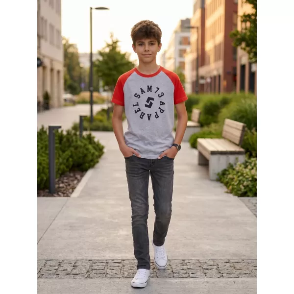 Tricou băiat cu mâneci scurte SAM 73 RICHARD BT 558 GRI DESCHIS 