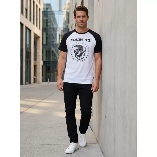  Tricou bărbătesc cu mâneci scurte SAM 73 JORDAN MT 805 ALB 
