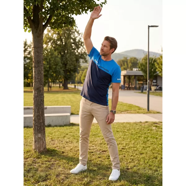  Tricou pentru bărbați cu mâneci scurte SAM 73 MALCOLM MT 800 ALBASTRU STRĂLUCITOR 