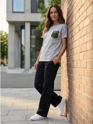 Tricou dama cu maneca scurta SAM 73 MARIE WT 848 GRI DESCHIS