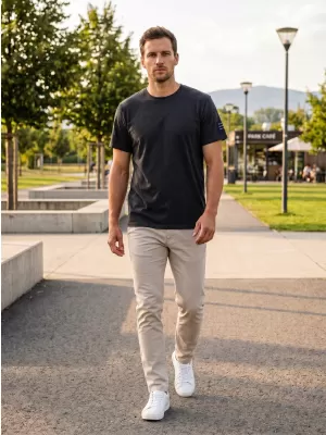Tricou pentru bărbați cu mâneci scurte SAM 73 FREDDIE MT 791 NEGRU