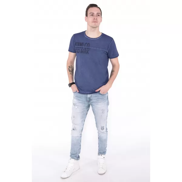  Tricou pentru bărbați KIXMI NIREL ALBASTRU INCHIS 